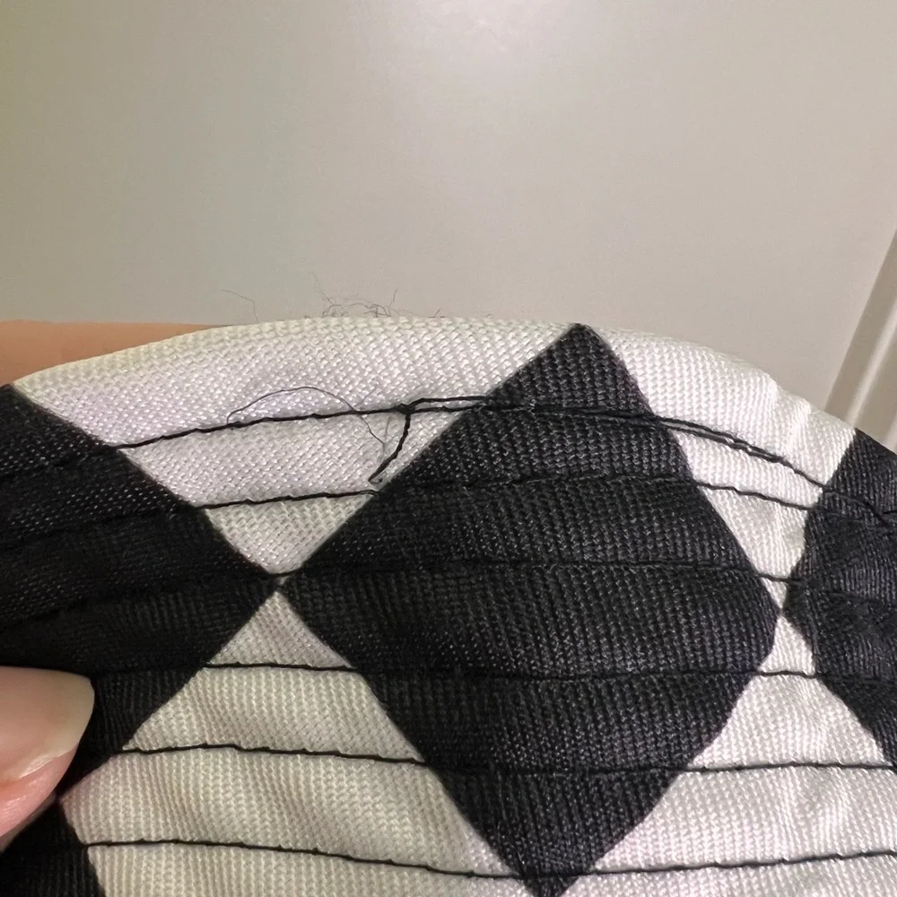 Y2K Smiley Daisy Reversible Bucket Hat Black Checkerboard Festival Hat - Picture 6 of 7